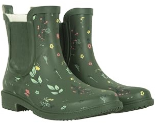 Mountain Warehouse Women’s Printed Rubber Ankle Wellies | Waterproof & Durable Ladies Wellington Rain Boots with Sturdy Grip, Easy to Clean & EVA Cushioned for Comfort, For Walking
