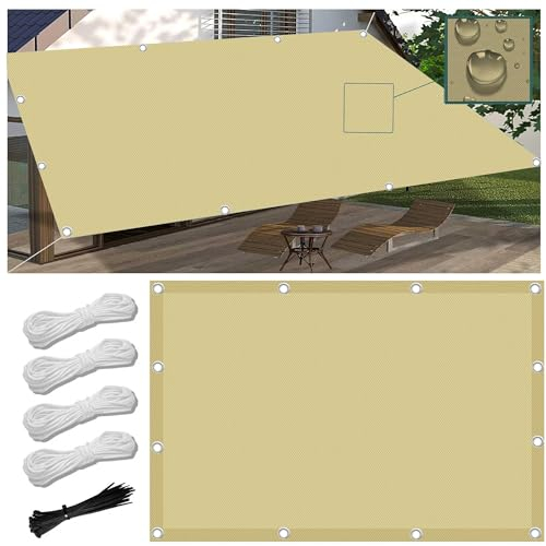 Sonnensegel Nach Maß mit ösen 1.5x1.5M Segeltuch mit ösen im Viele Größe und Farben, Schattierungsnetz inkl Befestigungsseile, UV-Schutz, Wetterfest für Garten Terrasse Balkon
