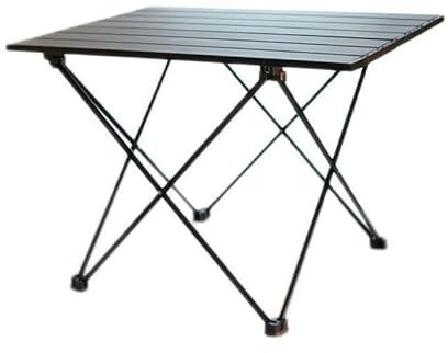 LEJUMP S/M/L Camping-Tische, Kleiner Campingtisch aus Aluminium, klappbar, sehr leicht, einfacher Aufbau, Stabiler Stand, Klapptisch für Camping, Zelte, Wandern, Reisen, Zuhause, Garten (Schwarz, S)