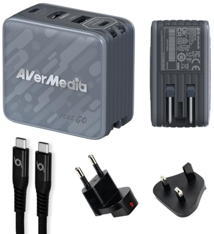 AVerMedia Laddningsdock, Core GO (GC313) svart, 100 W GaN, HDMI
