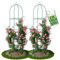 TTL Garden Obelisk Rankhilfe XL 195x40cm grün 2er Set - Rosen Rankgitter Metall rostfrei für Kletterpflanzen Rosen Clematis - pulverbeschichteter Stahl 195 cm hoch 40cm Ø Rankturm Tomaten Gurken