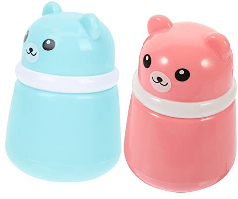 GARVALON 2stücke Teiliges Cartoon-bär Praktischer Lose Pulverbehälter Weiche Leichte Puderbox Für Babypuder Und Kosmetikpulver Geeignet Für Junge Mädchen Und Sommergebrauch