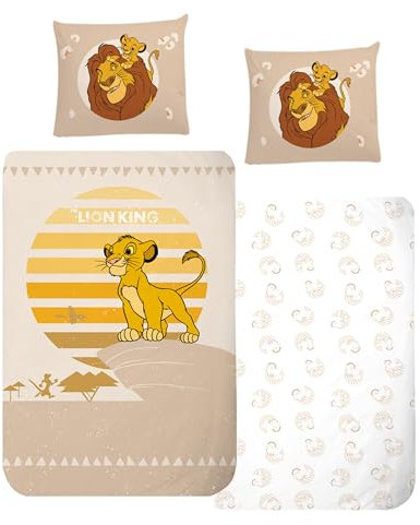 Mufasa & Simba - Biancheria da letto in flanella, 135 x 200 cm, 100% cotone