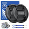 NEEWER Kit di Copriobiettivo da 82mm (2 Pezzi), Tappo per Obiettivo con Cinturino Anti Perdita e Panno da Pulizia, Compatibile con Canon Nikon Sony Fujifilm Panasonic Lenti per Fotocamere da 82mm