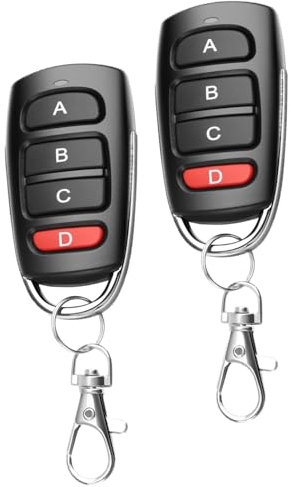 2pcs 433MHz Garage Door Opener Remote Universal Duplicator Electric Gate Fob Universal Cloning Wireless Alarm Remote Control Key Fob for Car Garage Door Gate Garage Door Opener Remote Cloning