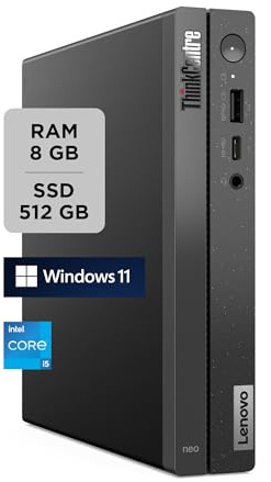 Lenovo - Mini PC Desktop ThinkCentre Neo 50q Gen 4, Pc Fisso Ufficio con Windows 11 Pro, Intel Core i5-13420H - Computer Compatto con RAM 8GB DDR4, 512GB SSD NVMe, Wi-Fi 6, Bluetooth 5.1, USB-C e HDMI