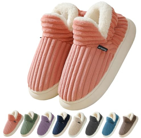 Coswind Zapatillas de Casa Mujer Hombre Invierno Cálido Cerradas Elegantes Cómodas Memoria Espuma Pantuflas Antideslizantes