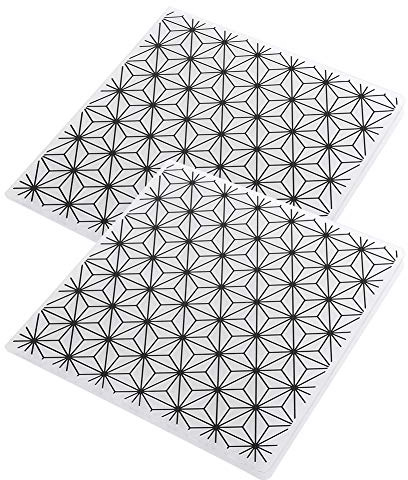 Carpetas en Relieve Plantillas de Tablero de Estampado de Plástico 2 Piezas Plantillas Cuadradas para Hacer Tarjetas Scrapbooking DIY Decoración de Álbumes de Fotos Suministros de (EM198)