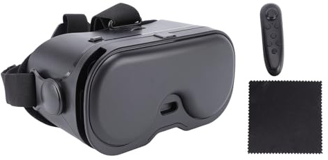 VELATEMOR VR-headset, 120° FOV Justerbara 3D-glasögon Mot Blått Ljus för IOS -smarttelefoner 5-7 Tum, med Bluetooth-kontroll (BLACK)