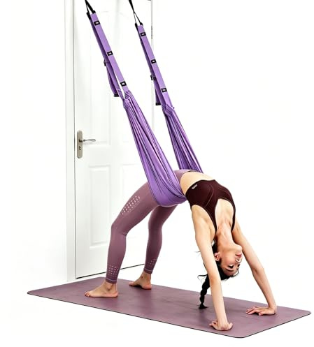 Lumavox Yoga Stretching Strap, Adjustable Aerial Yoga Swing, Back Bend Assist Trainer Leg Stretcher, Hammock Swing for Pilates Dance Ballet Gymnastics