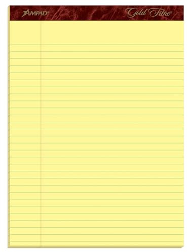 Esselte Corporation Perforated Pads,Legal,50 Sheets,8 1/2 x 11 3/4 ,4/Pack,Canary