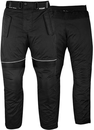 German Wear - Pantaloni da Uomo per Moto Cordura, Nero, 50 EU