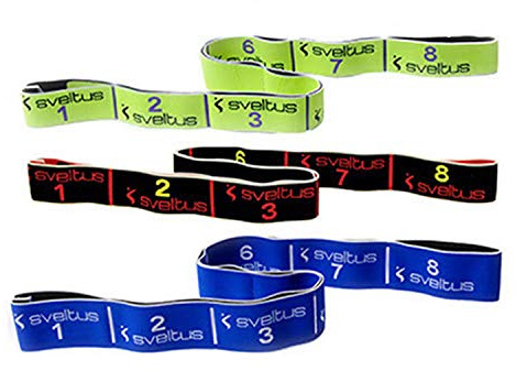 sveltus 10kg / 15kg / 20 kg Elastiband Kombi mit 3 Widerständen Resistance Band