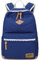 Fashion Mädchen Schulrucksack Damen Canvas Rucksack Teenager Baumwollstoff Schultasche Outdoor Freizeit Daypacks mit Schicker Lace 41x32x14cm/16.5x13x5.5 Zoll (blau)