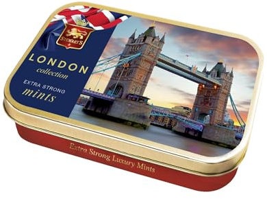 Stewart's - Tower Bridge Tin Filled with Luxury Mints (40g) - Cool Refreshing Peppermint Flavour For Instant Breath Freshness, Pocket Sized Collectable Tins, Ideal for Gifting