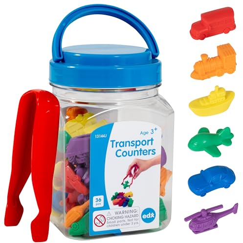 edx education Compteurs de transport - Mini Jar - Apprendre Comptage, Couleurs, Tri et séquençage - Mathématiques