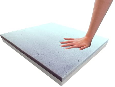 Foamma (1-pack 5 cm x 50 cm x 50 cm gel minnesskum (bas med hög densitet, används för utbyte av stolkuddar, matstolar, ersättning för rullstolssäten)