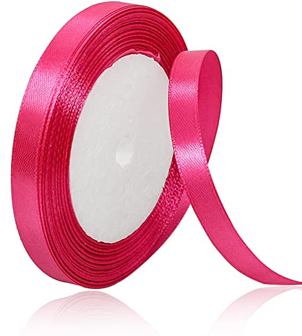 Nastro di raso magenta largo 10 mm e lungo 22 m, decorazione per regali, matrimoni, battesimi e compleanni