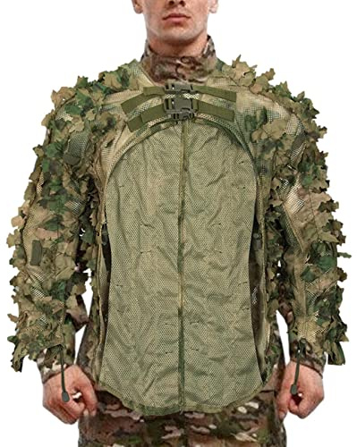 bosque transpirable Ghillie para la caza pavo, ropa caza guerrero Ghillie traje camuflaje para la caza la selva