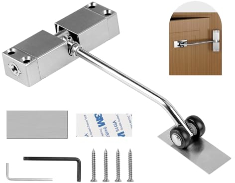 SWAWIS Ferme-Porte Automatique, Ajustable Fermeture Porte, Alliage de Zinc Ferme Porte, Réglable Ferme-Porte à Ressort pour Résidentiel Bureau Chambre Coucher