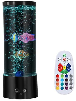 Hawofly Bubble Fisch Lampe LED Stimmungslicht mit 12 Farbwechsel Aquarium Lampe Dekoration für Zuhause Büro Dekoration Tolle Geschenke für Kinder