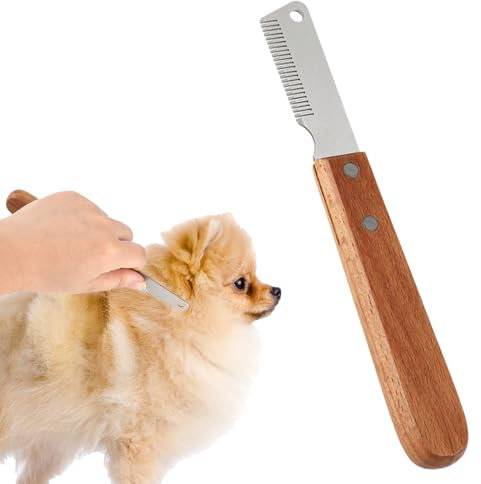 Dog Professional Stripping Tools, Grooming Tool for Dogs Stripping Comb for Border Terriers and Other Breeds, Hand Stripping Comb with Ergonomic Wooden Handle, Right Handed