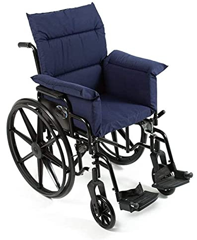 Cuscino per sedia a rotelle con supporto per la schiena, lavabile, in poliestere/cotone, cuscino integrato per sedia a rotelle, colore rosso