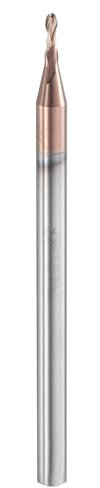 sourcing map Fresa a testa sferica a 2 scanalature diametro 0,06 cm gambo 1/8 in carburo di tungsteno non rivestito a spirale CNC Router Bits 0,4 cm Lunghezza di taglio Sfera a estremità singola per