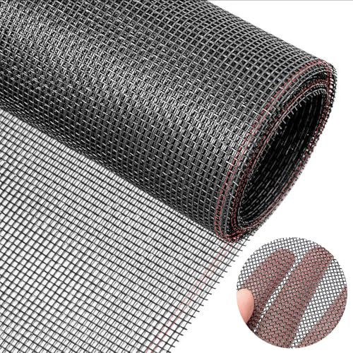 MOSTFUN Moustiquaire Fenêtre 120 x 250 cm, Moustiquaire En Fibre De Verre, Moustiquaire Fenetre Enroulable Découpable, Anti-Insectes Mouches, pour Porte Fenêtre Baie Vitrée (Noir)