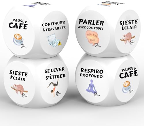 Lot de 4 Dés Antistress pour Adultes – Cubes en Mousse Viscoélastique | Cadeau Original pour Bureau, Collègues, Étudiants | Soulage Le Stress et l’Anxiété | Balle Antistress Ludique