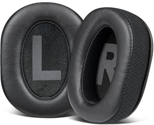 SOULWIT Cuscinetti Auricolari in Pelle di Agnello Ricambio per Logitech G Pro, G Pro X, G Prox 2, G Pro X SE Cuffie, Padiglioni con Schiuma Antirumore, Spessore Aggiunto - Nero