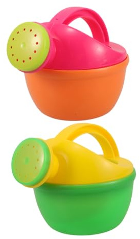 UPKOCH 2 Regaderas de Plástico Juguete Acuático Versátil para Niños Pequeños con Asas en Verano para Baño y Juego Interior o Exterior