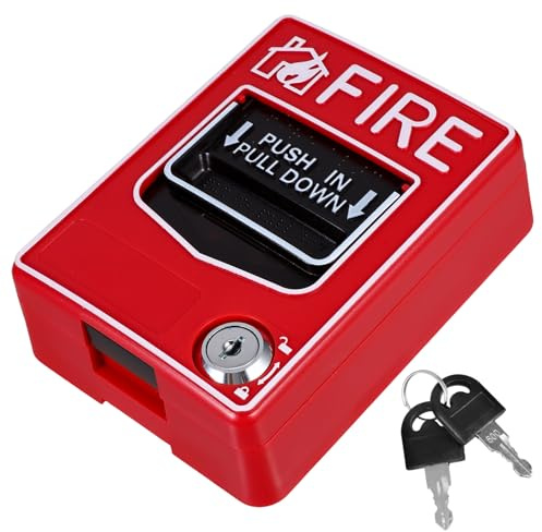 Abaodam Pulsante di Allarme Antincendio con Reset Manuale, Interruttore di Emergenza a Risposta Rapida, Pulsante di Chiamata di Emergenza Ripristinabile per Ufficio e Dormitorio, Facile
