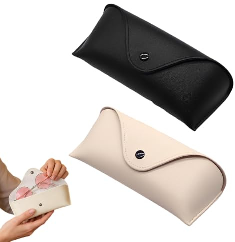 KEPYATI 2 Pezzi Morbida Occhiali Custodia Pelle Portatile Da Viaggio Occhiali Da Custodia Astuccio Marsupio Per Occhiali Da Sole Donna Uomo