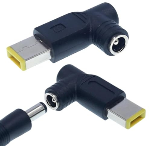 DC-Pluggadapter 240 W fyrkantig till hona rätvinklig kontakt | 2 Stycken PC DC-kontaktdel För PC, stationär dator, laptop, hemmakontor, flygplats, affärsresor