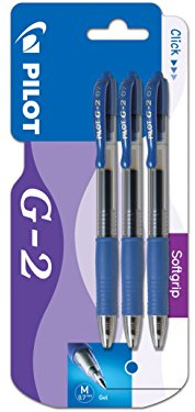Pilot G207 Retractable Gel Rollerball 0.7 mm (Pack of 3) - Blue