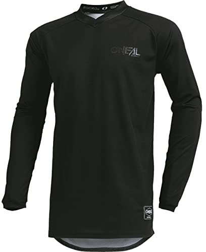 O'NEAL | Motocross-Trikot | Enduro Motorrad | Passform für Maximale Bewegungsfreiheit, Eingenähter Ellbogenschutz, Atmungsaktiv | Element Jersey Classic | Erwachsene | Schwarz | Größe M