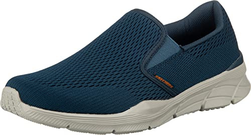 Skechers EQUALIZER 4.0 TRIPLE-PLAY, Zapatillas sin cordones para Hombre, Navy Engineered Mesh/Orange Trim, 40 EU