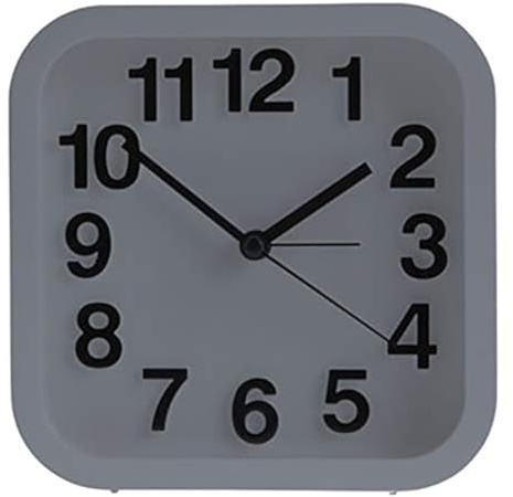 MIJOMA Analoger Quarz-Wecker Tischuhr im Retro-Design, 13 x 13 cm (grau)