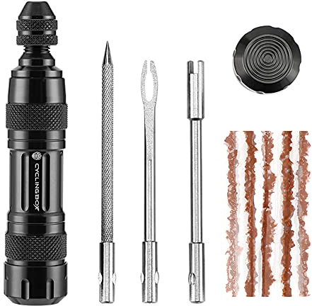 Iriisy Tubeless Reifen Reparatur-Set für Rennrad, Mountainbike, MTB - Beidhändig, Schwarz, für Erwachsene Radfahrer