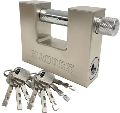 Maudex® MDP/70 [10 Schlüssel] Container-Vorhängeschloss Heavy Duty Outdoor - [Anti-Bohrer, Anti-Pick-Zylinder] - Auch als Sicherheitsschloss für Garage, Schuppen, Motorrad geeignet