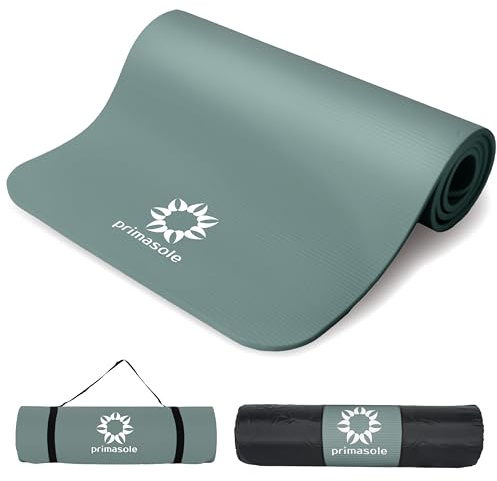 Primasole Thick Yoga Mat, 1/2-Inch Extra Thick NBR Mat with Enhanced Stability - Textured Design, Lightweight Mat with Carrying Strap & Case for Yoga, Pilates, Gym & Home Use (Multiple Colors)