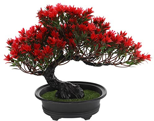 AOKWAWALIY Artificial Bonsai Pine Tree Simulation Plant Indoor Outdoor Decorative Pot for Home Office Zen Garden Accent 9.5 Inch