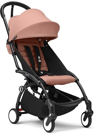 Cochecito Stokke YOYO3 a partir de 6 meses - Incluye chasis negro/cojín de asiento Ginger + dosel - Se pliega y despliega en un instante - Ligero y compacto - Compatible con equipaje de mano