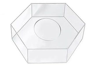 Exqufood 1 Pezzo Tabellone per Torta in Acrilico Vassoio per Torta Esagonale Torta Fai da Te Base Riutilizzabile per Torta Trasparente Supporto per Torta Strumenti Decorativi 15X15X10CM