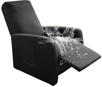 Highdi Stretchhusse für Relaxsessel Komplett Sesselschoner,Stretch Relaxsessel Bezüge 4 Stück - Wasserdicht Spritzwassergeschützt Elastisch Sesselbezug für Fernsehsessel Liege Sessel (dunkelgrau)