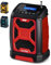 UEME 5W Rugged DAB/DAB+ FM Cordless Site Radio, Bluetooth, USB Rechargeable, Red/Black