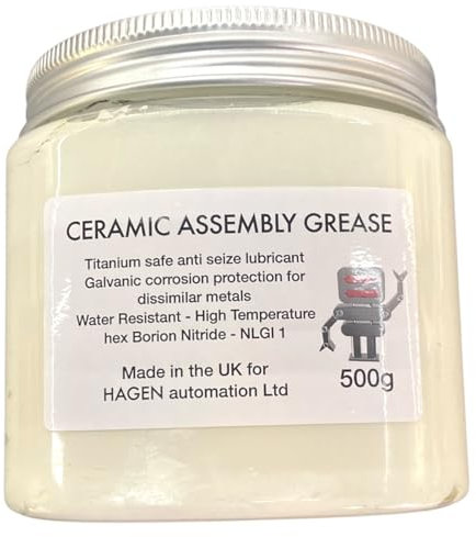 Titanium Safe Ceramic Assembly Grease – 500g | WR-HT-NLGI 1 | hBN Anti-Seize Paste for Titanium & High-End Components