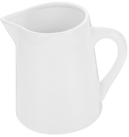 KOCKSHION Jarra De Crema De Cerámica Blanca Pequeña, Taza Dispensadora Multiusos Para Leche y Salsas, Recipiente Para Crema Resistente, Adecuado Para Hogar y Cafetería