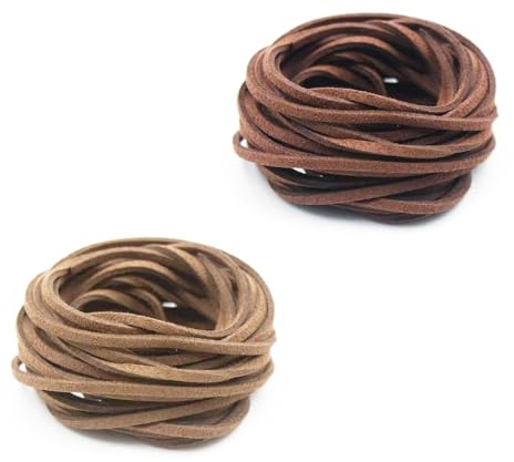 DOETYD Leather Cord,3mm×4m Genuine Leather Necklace Cord,Brown Leather Strips for Shoe Laces,Necklace,Bracelet and Jewellery Making
